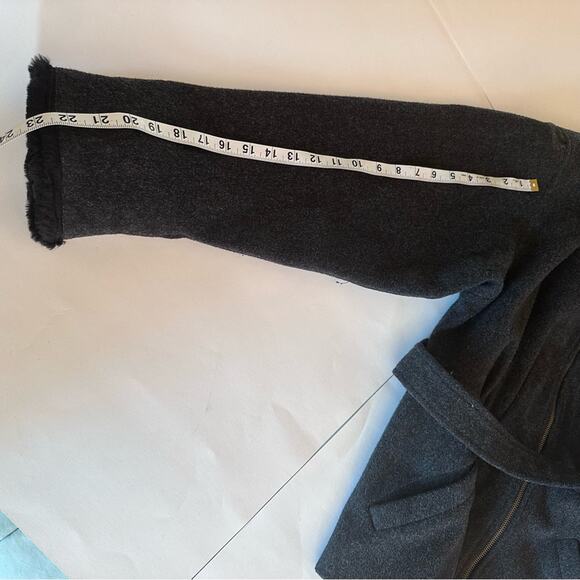 Vintage Y2K Jason Kole Wool Faux Fur Trim Belted Zip Jacket Cozy Winter Coat - Picture 9 of 16